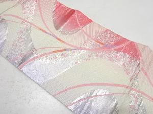 流水に小花模様織り出し袋帯